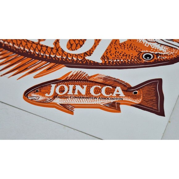 COASTAL CONSERVATION ASSOCIATION JOIN CCA 9” ADVERTISING REDFISH DECAL STICKER - Picture 3 of 4